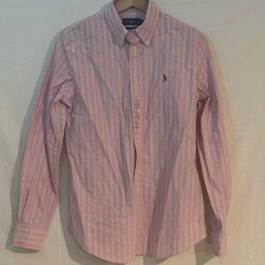 Ralph Lauren Pink and White Striped Shirt